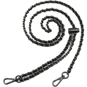BEAULEGAN Thin Purse Chain Strap Adjustable - 55 Inches Long Black Gunmetal